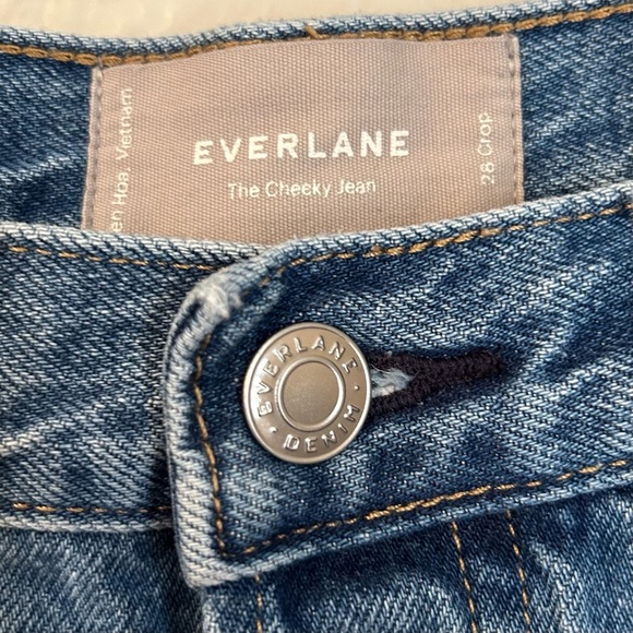 Everlane Womens High Rise Straight Leg “The Cheeky” Denim Jean, Size 28 Crop - Picture 2 of 8